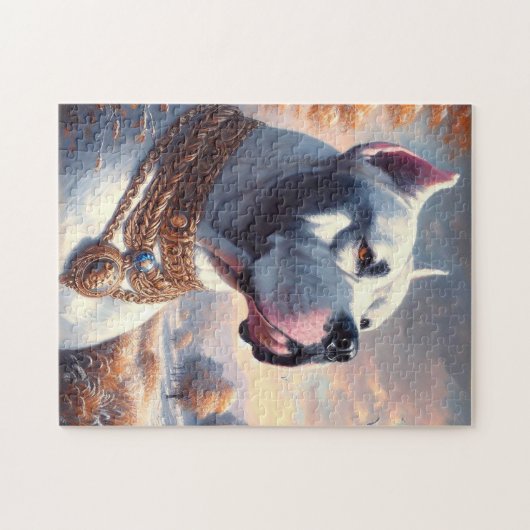 Retro Dogo Argentino schilderij Legpuzzel (Horizontaal)