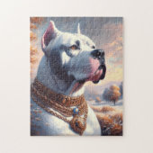 Retro Dogo Argentino schilderij Legpuzzel (Verticaal)