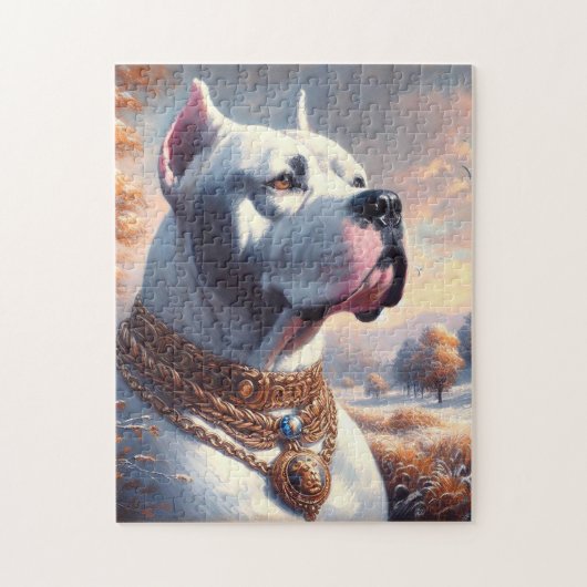 Retro Dogo Argentino schilderij Legpuzzel (Verticaal)
