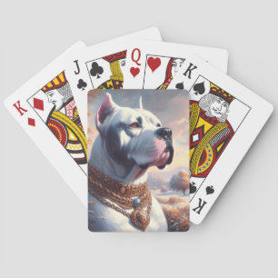 Retro Dogo Argentino schilderij Pokerkaarten