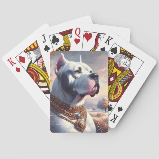 Retro Dogo Argentino schilderij Pokerkaarten (Achterkant)