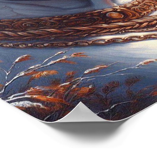 Retro Dogo Argentino schilderij Poster (Hoek)