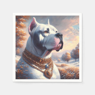 Retro Dogo Argentino schilderij Servet