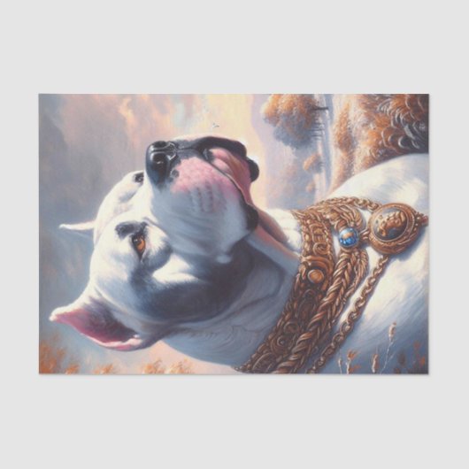 Retro Dogo Argentino schilderij Tissuepapier (Voorkant)