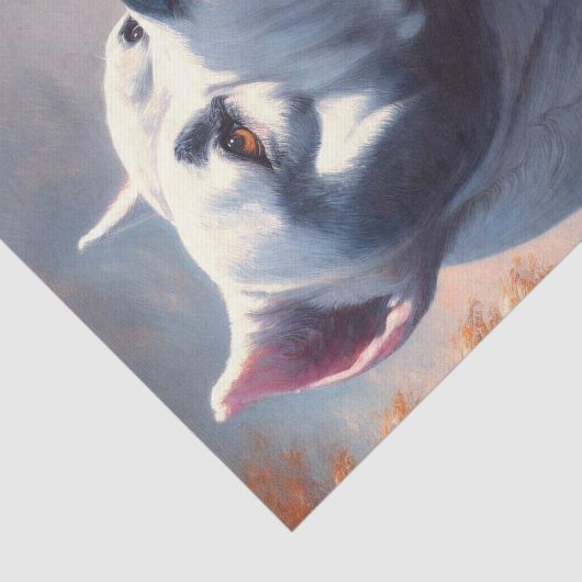 Retro Dogo Argentino schilderij Tissuepapier (Detail)