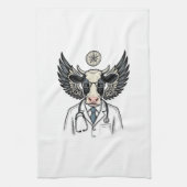 Retro Dokter Koe Vector T-shirt Ontwerp_1 Theedoek (Verticaal)