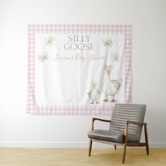 Retro Domme Gans Roze Strik Fotohokje Shower Wandkleed