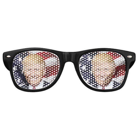 RETRO DONALD TRUMP PARTY FUN (SUN) GLASSEN! RETRO RETRO ZONNEBRIL (Voorkant)