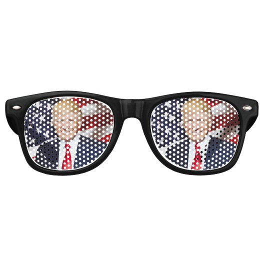 RETRO DONALD TRUMP PARTY FUN (ZON) BRIL! RETRO ZONNEBRIL (Voorkant)