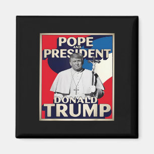 Retro Donald Trump President en de Vaticaanse Paus Magneet