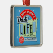 Retro Donate Life in stijl van 50 Metalen Ornament (Rechts)