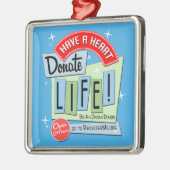 Retro Donate Life in stijl van 50 Metalen Ornament (Links)