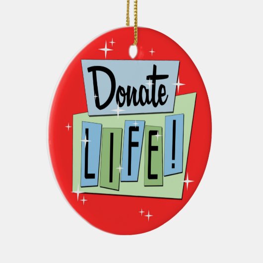 Retro Donate Life Keramisch Ornament (Rechts)