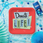 Retro Donate Life -  Sign - Starburst Pape Papieren Bordje (Feest)