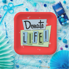 Retro Donate Life - Sign - Starburst Pape Papieren Bordje