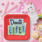 Retro Donate Life -  Sign - Starburst Pape Papieren Bordje (Feest)