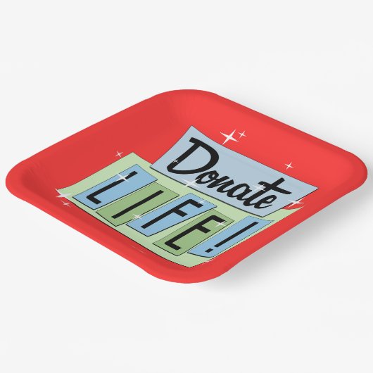 Retro Donate Life -  Sign - Starburst Pape Papieren Bordje (Gebogen)