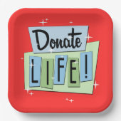 Retro Donate Life -  Sign - Starburst Pape Papieren Bordje (Voorkant)