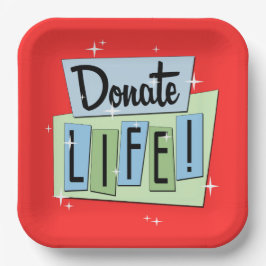 Retro Donate Life -  Sign - Starburst Pape Papieren Bordje