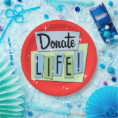 Retro Donate Life -  Sign - Starburst Papieren Bordje (Feest)