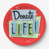 Retro Donate Life -  Sign - Starburst Papieren Bordje (Voorkant)