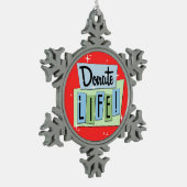 Retro Donate Life Tin Sneeuwvlok Ornament (Links)