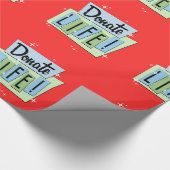 Retro Doneer het Leven met rode achtergrond Cadeaupapier (Hoek)