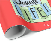Retro Doneer het Leven met rode achtergrond Cadeaupapier (Rol Hoek)
