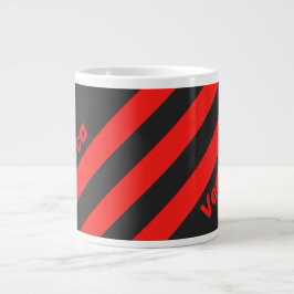 Retro Donker Drie Strepen met Naam Grote Koffiekop