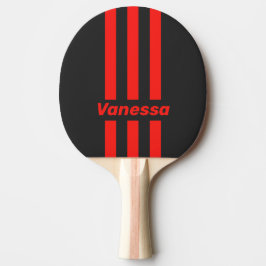 Retro Donker Drie Strepen met Naam Tafeltennisbatje