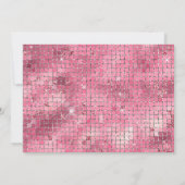 Retro Donker Roze Disco Ball Mirror | Monogram Notitiekaartje (Achterkant)