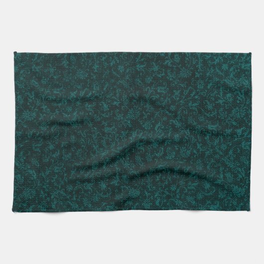 Retro  Donkere Blauwgroen keukenhanddoeken (Horizontaal)