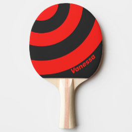 Retro Donkere Drie Cirkel Streep met Naam Tafeltennisbatje