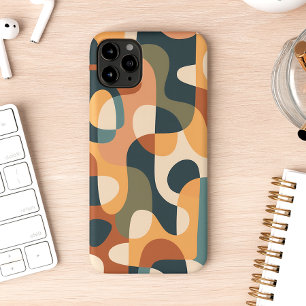 Retro Donkere Kleuren Amorfe Vormen Kunstpatroon Case-Mate iPhone Case