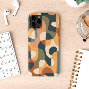 Retro donkere kleuren amorfe vormen kunstpatroon Case-Mate iPhone case