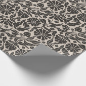 Retro Donkere Margriet Cadeaupapier (Hoek)