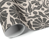 Retro Donkere Margriet Cadeaupapier (Rol Hoek)