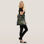 Retro Donkere Salie Bloemen Varen Botanisch Blad Tote Bag (Op model)