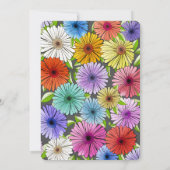 Retro Donkergrijs Rustiek Bloemen 18e Verjaardagsf Kaart (Achterkant)