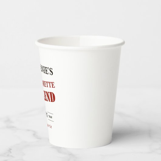 Retro Donkerrood, Zwart & Wit Bachelorette Weekend Papieren Bekers (Links)