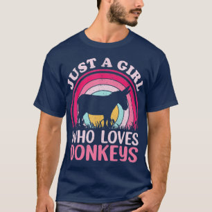 Retro Donkey is gewoon een meisje dat van D houdt T-shirt