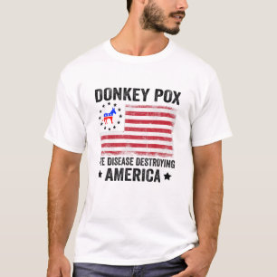 Retro Donkey Pox de ziekte die Amerika vernietigt T-shirt