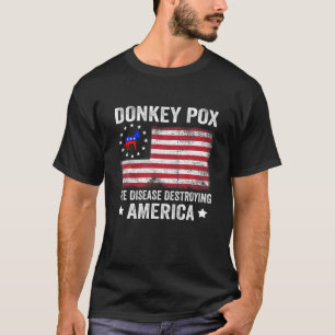 Retro Donkey Pox de ziekte die Amerika vernietigt T-shirt