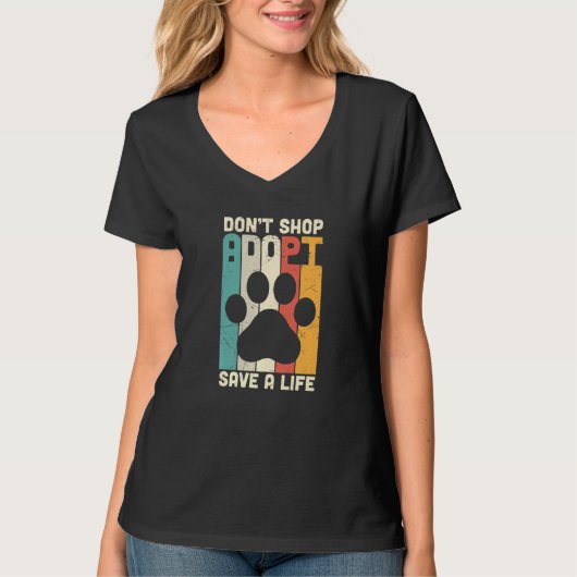 Retro Don't Shop Adopt Save A Life Rescue Cat  Kit T-shirt (Voorkant)