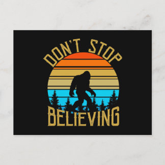 Retro Dont Stop Believing Bigfoot Briefkaart