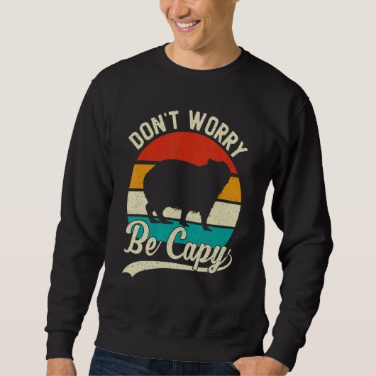 Retro Don't Worry Be Capy - Capybaras Capybara Mem Trui (Voorkant)
