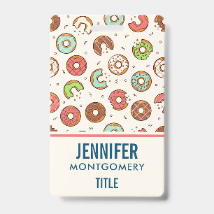 Retro Donut Patroon Mooie Kleurrijke Stijl Badge