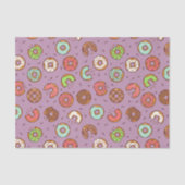 Retro Donut Pattern Berry Tissuepapier (Voorkant)