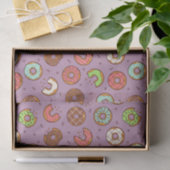 Retro Donut Pattern Berry Tissuepapier (Geschenk)