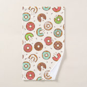 Retro Donut Pattern Cute Colorful Style Bad Handdoek (Handdoek)